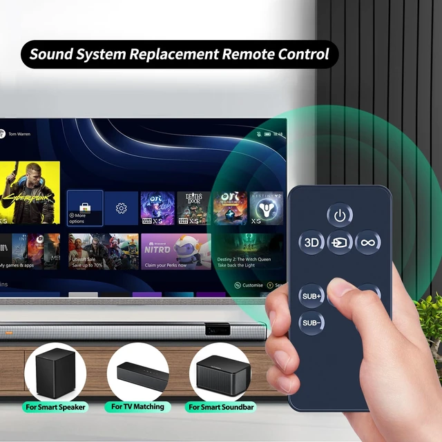 Alt view image 2 of 7 - Soundbar Remote Control Replacement fit for Klipsch SB120, SB 120, 1060316