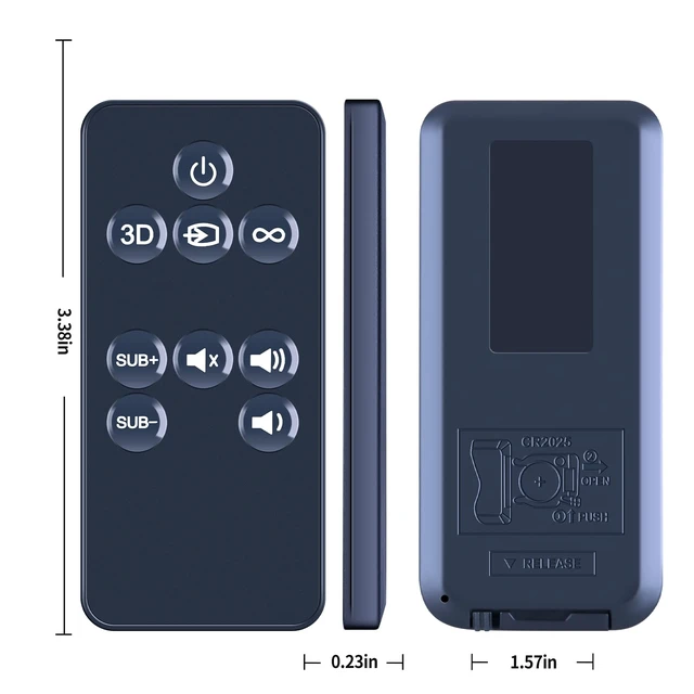 Alt view image 6 of 7 - Soundbar Remote Control Replacement fit for Klipsch SB120, SB 120, 1060316