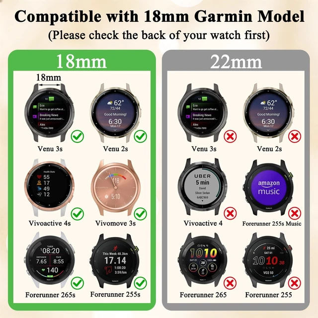Alt view image 2 of 7 - 18mm Bling Watch Bands for Garmin Venu 2s Venu 3s Venu 4 (41mm) Vivoactive 4s Vivoactive 3s Forerunner 255S / 255S Music Forerunner 265S, Diamond Watch Bands for Garmin Watch for Women