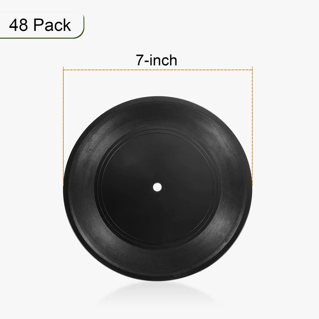 Alt view image 2 of 7 - Blank Vinyl Records, 7 Inch 24 Pack CD Fake Vinyl Records for Wall Aesthetic Decor, Decorative Records for Roll Music Room Rock Party DIY Decoration, Black