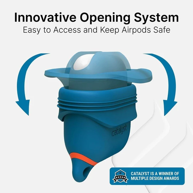 Alt view image 5 of 7 - Waterproof Case for AirPods 2nd Generation and AirPods 1st Generation - Wireless and USB-C Charging High Drop Protection AirPod Gen 2 and Gen 1 Case with Carabiner, One Piece Design