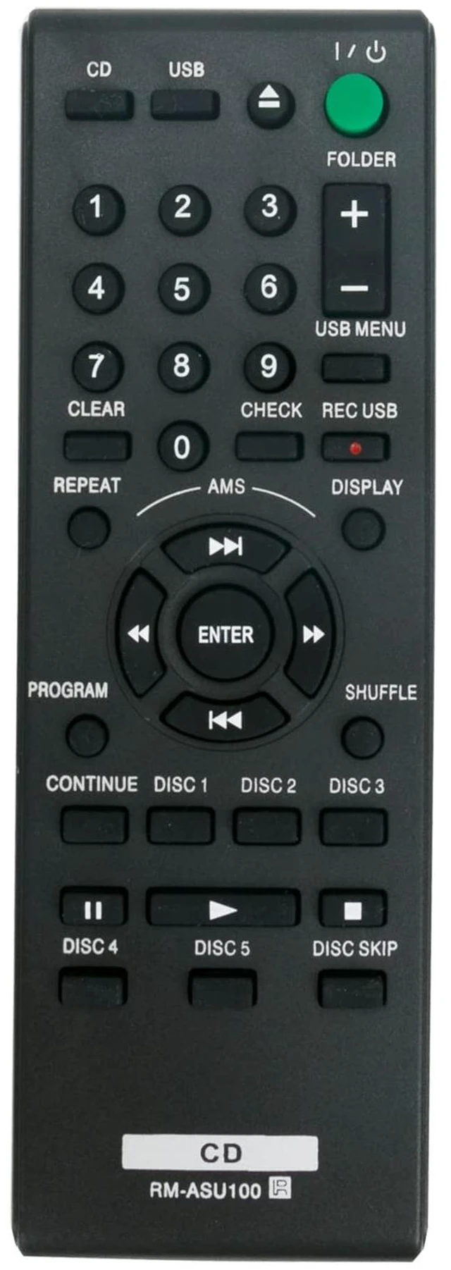 Main image of RM-ASU100 Replacement Remote Control Commander fit for Sony CDP-CE500 CDPCE500 CDP CE500 5-Disc CD Changer Compact Disc Player