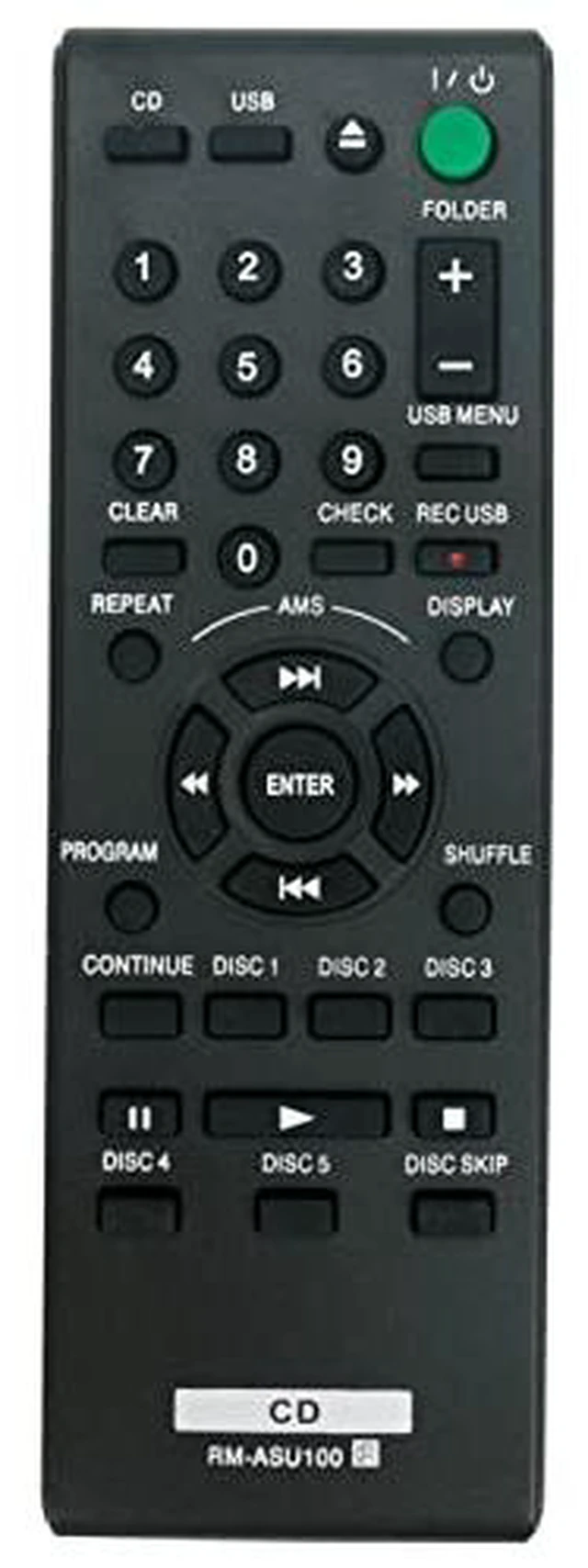 Alt view image 4 of 6 - RM-ASU100 Replacement Remote Control Commander fit for Sony CDP-CE500 CDPCE500 CDP CE500 5-Disc CD Changer Compact Disc Player