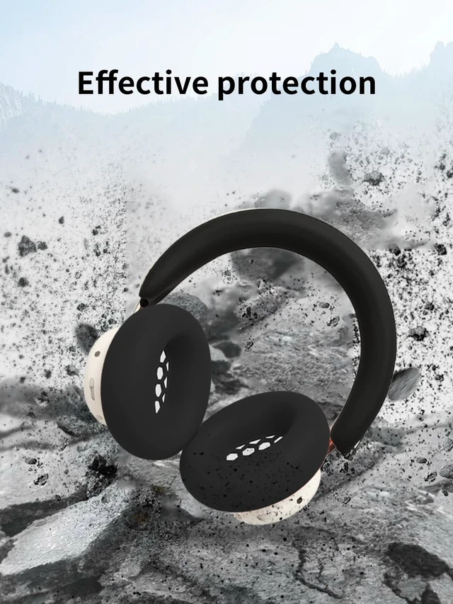 Alt view image 2 of 7 - Silicone Case Compatible with CMF Headphone Pro,Ear Pad Case Cover Soft Protective Shockproof Cover for CMF by Nothing Headphone Pro Accessories.-Black