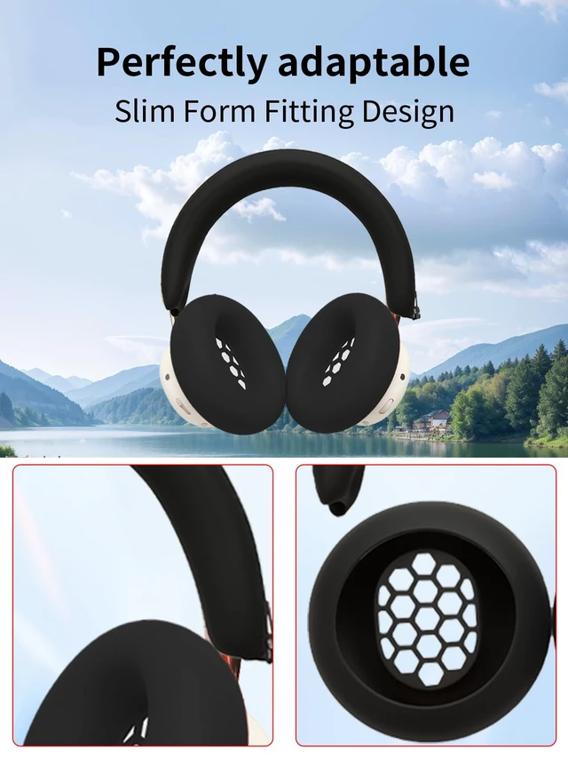 Alt view image 4 of 7 - Silicone Case Compatible with CMF Headphone Pro,Ear Pad Case Cover Soft Protective Shockproof Cover for CMF by Nothing Headphone Pro Accessories.-Black