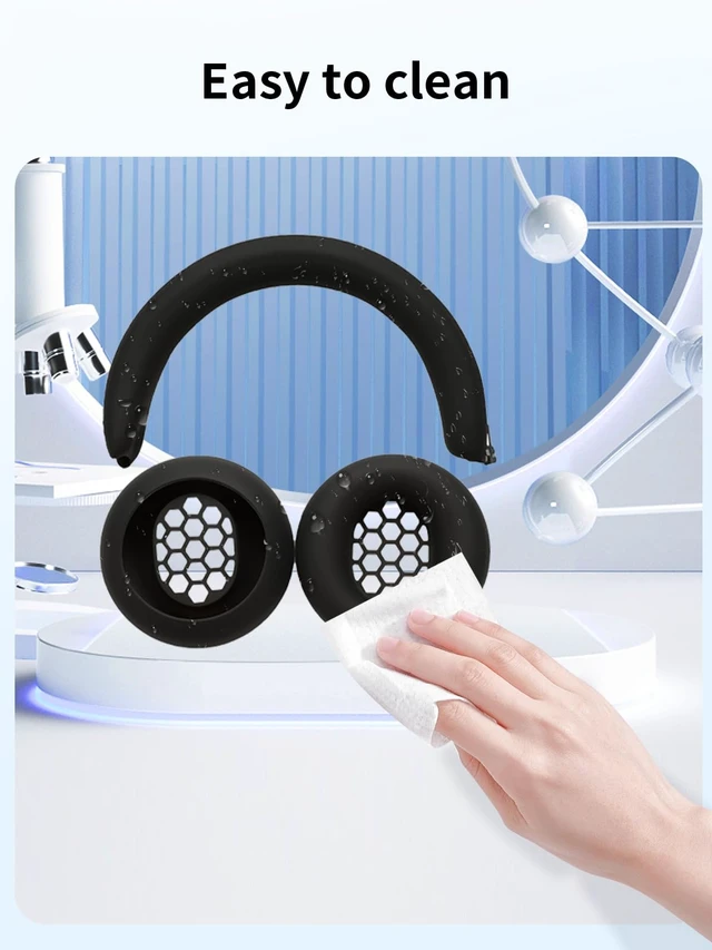 Alt view image 5 of 7 - Silicone Case Compatible with CMF Headphone Pro,Ear Pad Case Cover Soft Protective Shockproof Cover for CMF by Nothing Headphone Pro Accessories.-Black