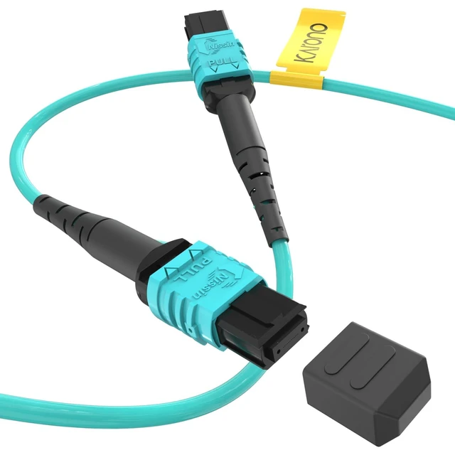 Main image of 23 ft Nissin Japan Connectors MPO/MTP Fiber Optic Cable 12F OM3 TypeB Highdensity TypeB Multi-mode 12fiber Pinless MPO to MPO Patch cord, LSZH Jacket for Datacenter Network Cabling