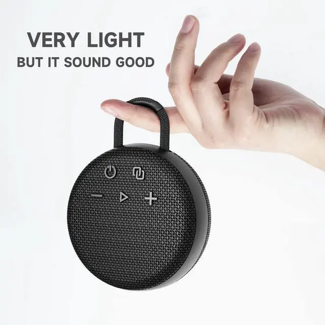 Alt view image 3 of 6 - Mini Bluetooth Speaker Bluetooth 5.3 with 6956C Chipset, IPX7 Waterproof, Rubberized Shell, Clip-On Lanyard, Ultra-Portable for Shower, Pool, Teens, Backpack, Gifts (Black)