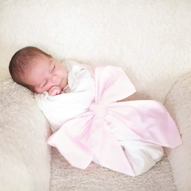 Alt view image 5 of 6 - Newborn Swaddle Sash Maternity Bow Sash Baby Swaddle Photography Shoot Prop - 4#
