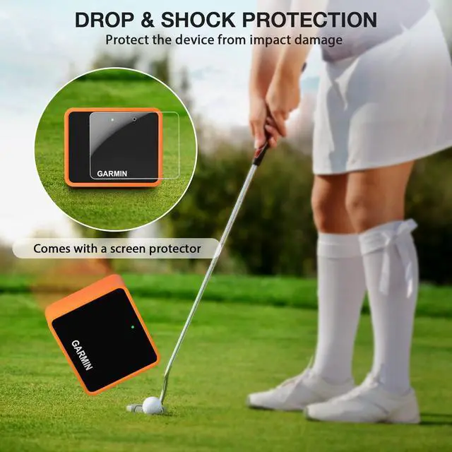 Alt view image 2 of 6 - Silicone Protective Case for Garmin Approach R10 - Waterproof Shockproof Anti-Scratch Non-Slip Durable Design - with one Screen Protector Film