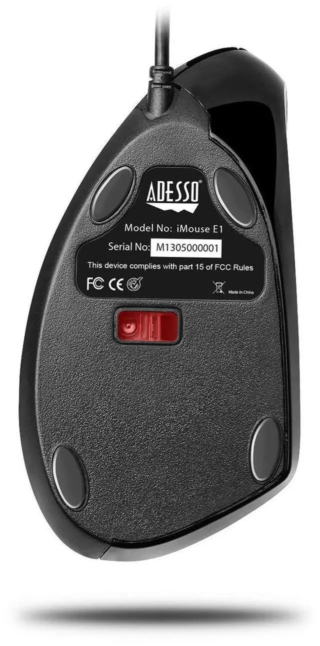 Alt view image 4 of 6 - Wired Vertical Ergonomic Illuminated Optical USB Mouse, Black | 6-Button, Right Hand Orientation