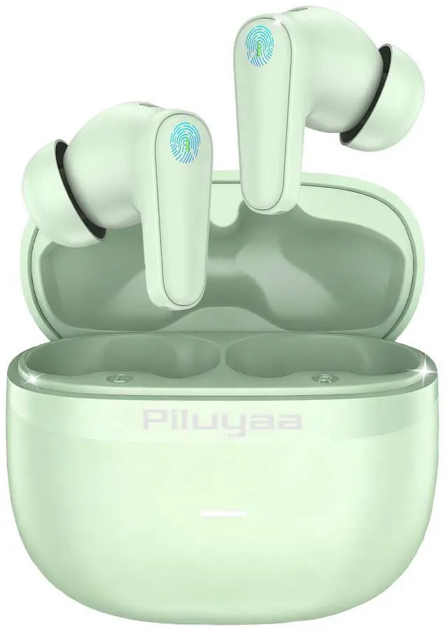 Main image of Wireless Earbuds Bluetooth Headphones ANC+ENC Ear Buds with Mic | LED Digital Display Charging Case, IPX7 Waterproof, HIFI Deep Bass Stereo, in-Ear Earphone for iPhone Andriod -Green