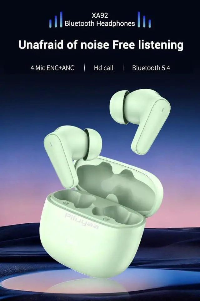 Alt view image 2 of 6 - Wireless Earbuds Bluetooth Headphones ANC+ENC Ear Buds with Mic | LED Digital Display Charging Case, IPX7 Waterproof, HIFI Deep Bass Stereo, in-Ear Earphone for iPhone Andriod -Green
