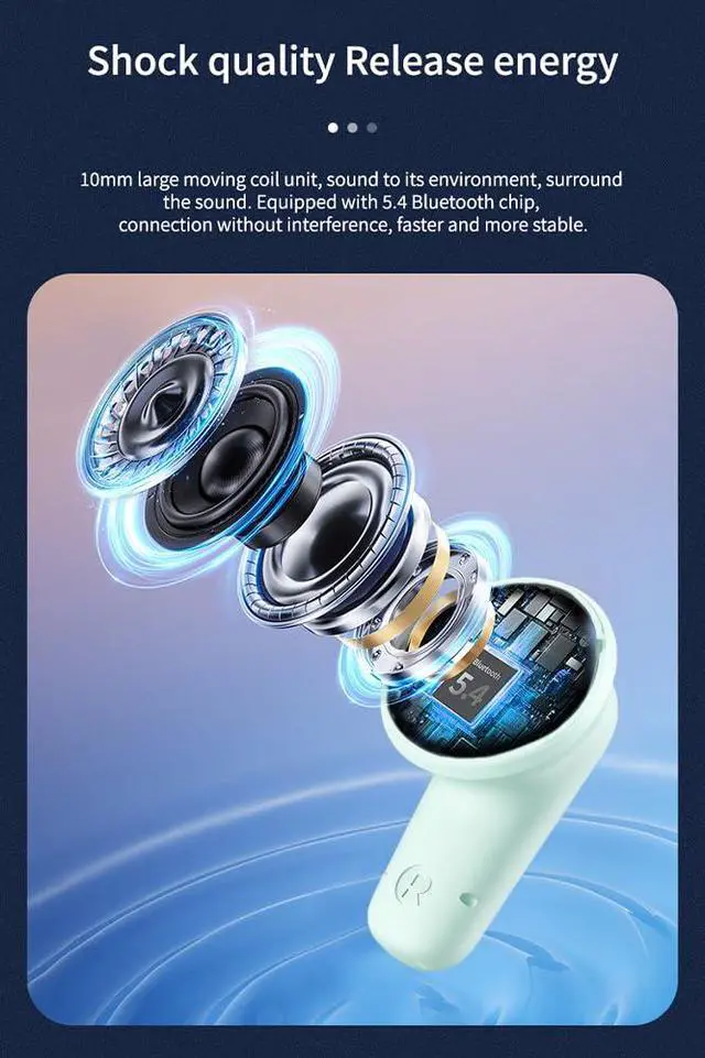 Alt view image 5 of 6 - Wireless Earbuds Bluetooth Headphones ANC+ENC Ear Buds with Mic | LED Digital Display Charging Case, IPX7 Waterproof, HIFI Deep Bass Stereo, in-Ear Earphone for iPhone Andriod -Green