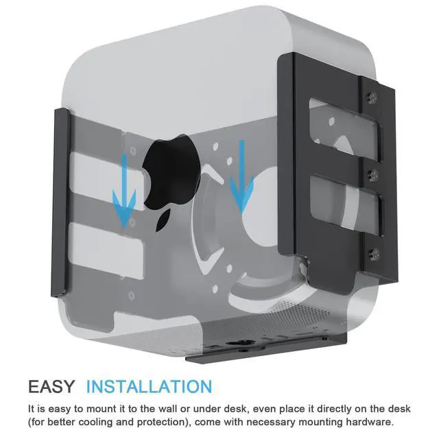 Alt view image 4 of 6 - Heat Dissipation Design Anti-Scratch Inner Aluminum Wall/Vesa Mount for Mac Studio M4 M3 M2 M1 Max/Ultra (Black)