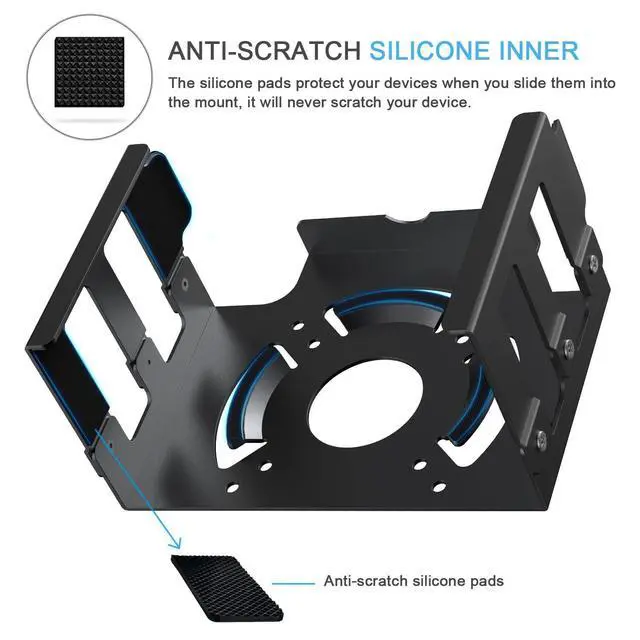 Alt view image 5 of 6 - Heat Dissipation Design Anti-Scratch Inner Aluminum Wall/Vesa Mount for Mac Studio M4 M3 M2 M1 Max/Ultra (Black)
