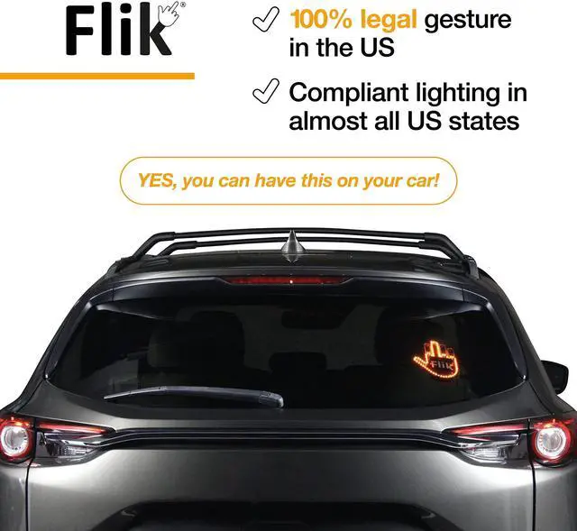 Alt view image 2 of 6 - THE ORIGINAL Middle Finger Light - Give The Bird & Wave to Drivers - Hottest Gifted Car Accessories, Truck Accessories Car Gadgets Road Rage Signs for Men, Women, Teens - Funny Back Window Sign