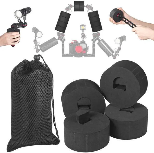 Main image of 4Pcs Underwater Camera Buoyancy Float Kits, Buoyancy Provided 175g*4, Diameter 3.15", Thickness 1.5", Aquatic Arm Float Kit for Seafrogs/nitescuba/Starbea Floating Arms Diving Tray