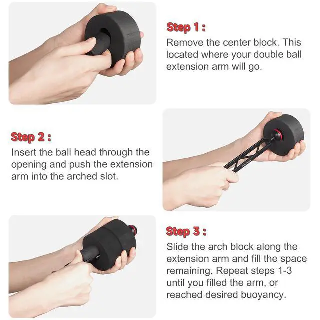 Alt view image 3 of 6 - 4Pcs Underwater Camera Buoyancy Float Kits, Buoyancy Provided 175g*4, Diameter 3.15", Thickness 1.5", Aquatic Arm Float Kit for Seafrogs/nitescuba/Starbea Floating Arms Diving Tray