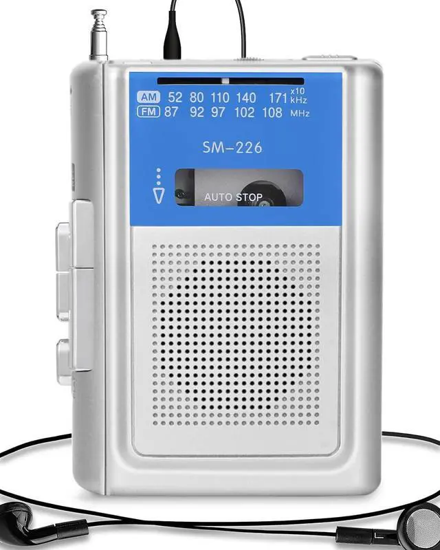 Main image of Small Cassette Player Recorder, Portable AM FM Vintage Tape Cassette Player with Big Speaker and Headphones, Built-in Microphone, Powered by DC or AA Battery for Walking