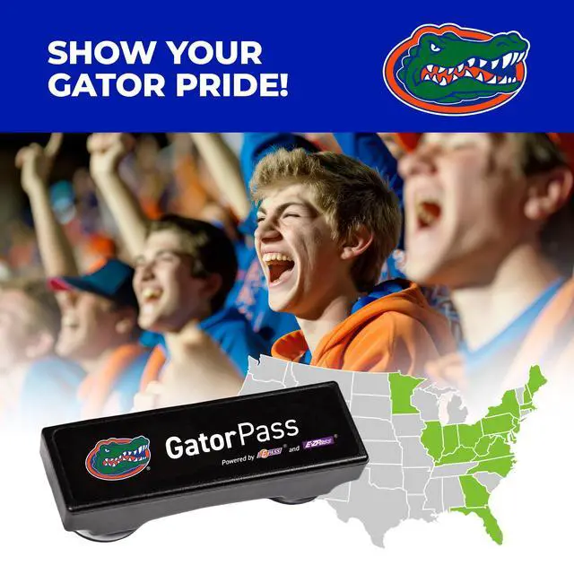 Alt view image 5 of 6 - UF Gator Uni Prepaid Portable Toll Pass Works in 19 States Including FL, GA, NC, VA, WV, MD, DE, NJ, NY, PA, MA, RI, NH, ME, OH, IN, IL, KY, and MN