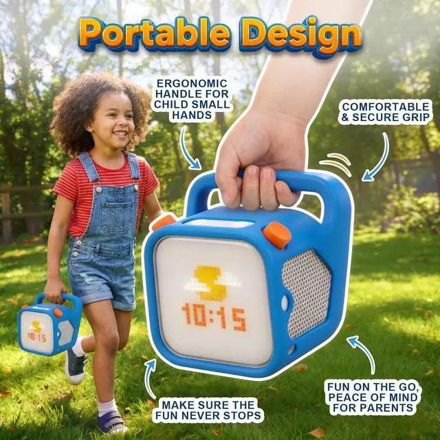 Alt view image 4 of 6 - Silicone Protective Case Compatible with Yoto Player (3rd Gen.)(Blue) | Safe Anti Slip Skin Cover Compatible with Yoto Adventure Jacket, Bump and Wear, Silicone Cover with Easy to Carry Handle