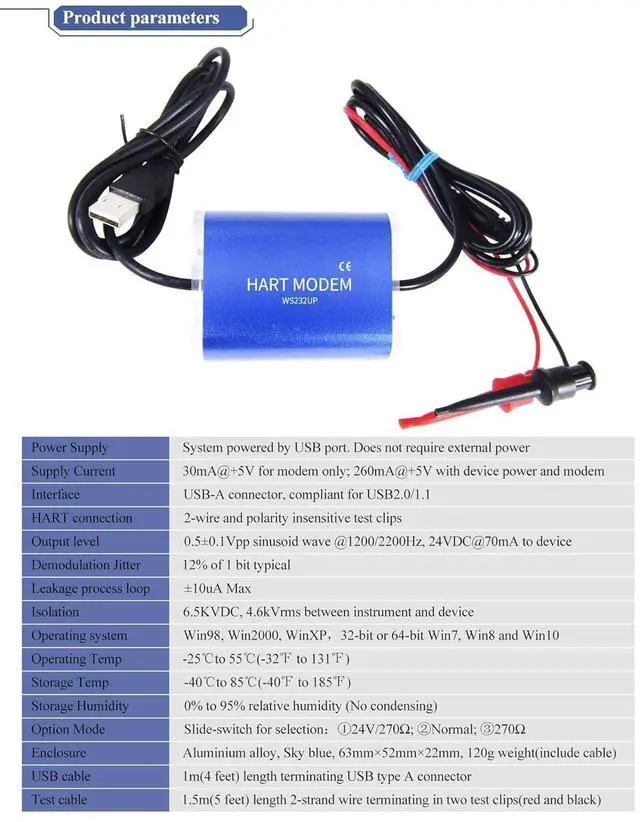 Alt view image 4 of 6 - USB Hart Modem USB to Hart Protocol Modem Hart Transmitter for Rosemount/ABB/Vega/E H/ETC Hart Protocol Device Adapt to Windows XP/7/8/10/11 with Built-in Loop Resistor