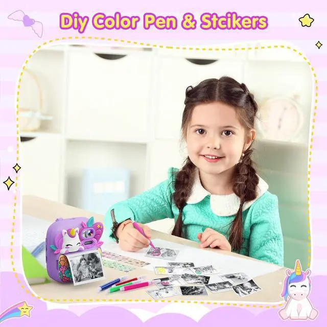 Alt view image 5 of 6 - Kids Camera Instant Print, Camera for Kids with Printable Photos, Toddler Camera Toys for Children Ages 3-14, Digital Camera Birthday Gifts for Girls 4 5 6 7 8 9 10 11 12 13 Years Old (Purple)
