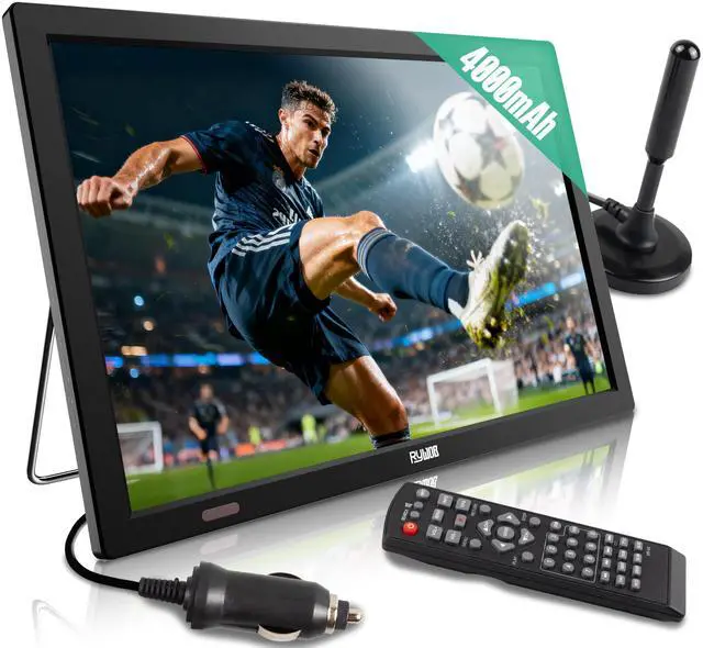 Main image of 15.6" Portable DigitalTV,4000mAh Rechargeable Battery with ATSC Tuner | Supports HDMI/USB/TF/AV Input,12v Car Charger for Camping,Built-in Vesa Wall Mount and Stand