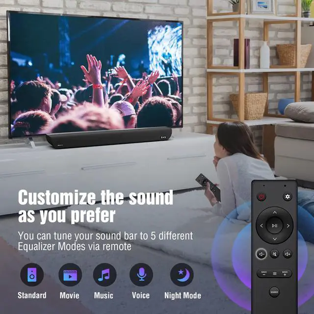 Alt view image 5 of 6 - S5 Sound bar for TV with HDMI eARC, Dolby Atmos 3.1.2 Built-in Subwoofer, Center Speaker, Bluetooth & Multi Wired Connection, 5 EQ, 4K HDR Passthrough, 230W, Home Theater Audio Wall Mounted