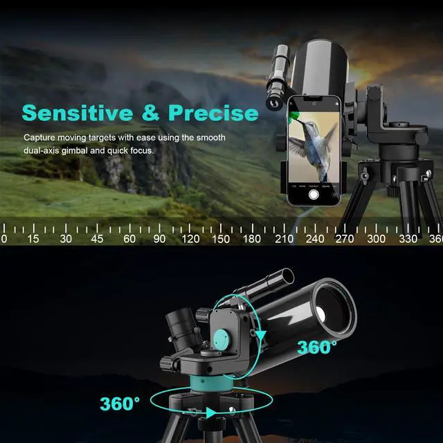Alt view image 4 of 6 - Maksutov-Cassegrain Telescopes for Adults Astronomy, 60mm Aperture 830mm Catadioptric Compound Telescope