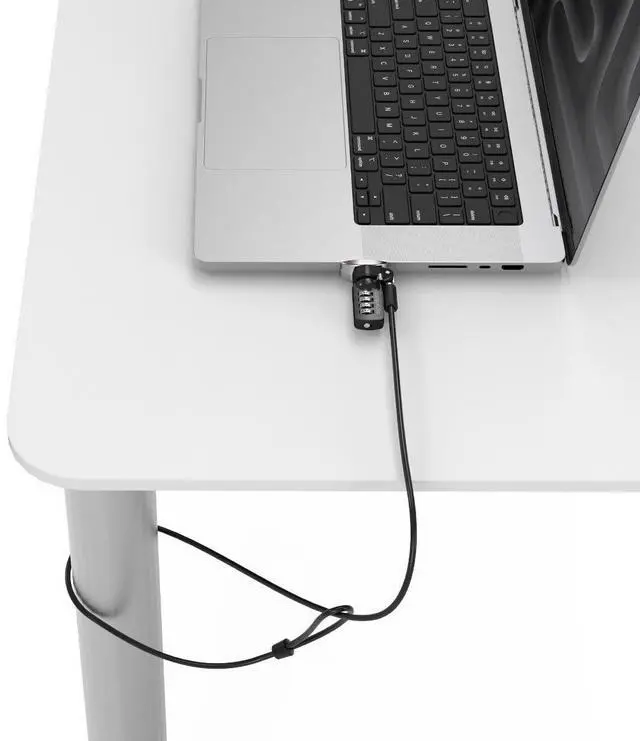Main image of Ledge Lock Adapter for MacBook Pro 16" M1,M2,M3, M4,M5 with Combination Cable Lock Silver