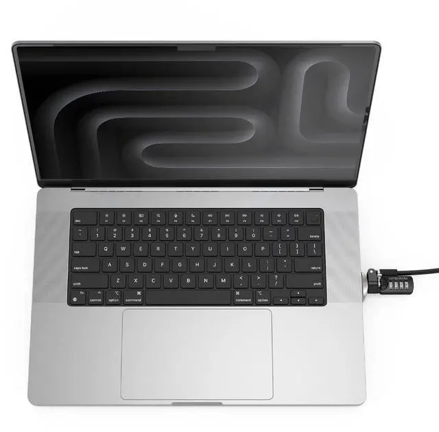 Alt view image 2 of 6 - Ledge Lock Adapter for MacBook Pro 16" M1,M2,M3, M4,M5 with Combination Cable Lock Silver