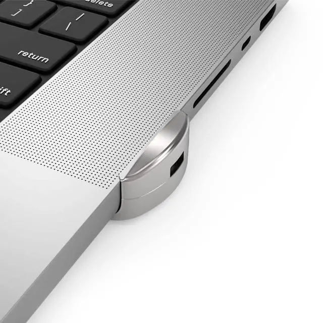 Alt view image 3 of 6 - Ledge Lock Adapter for MacBook Pro 16" M1,M2,M3, M4,M5 with Combination Cable Lock Silver