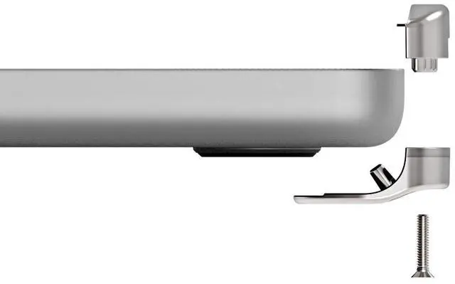 Alt view image 4 of 6 - Ledge Lock Adapter for MacBook Pro 16" M1,M2,M3, M4,M5 with Combination Cable Lock Silver