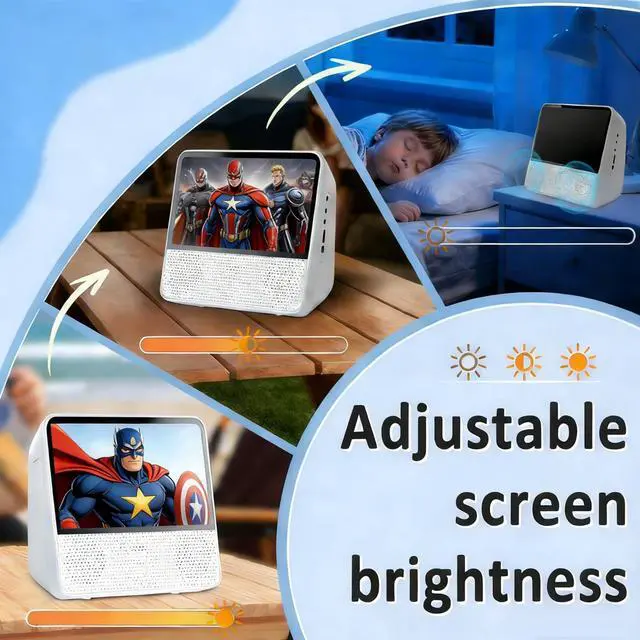 Alt view image 3 of 6 - 9.8" Portable DVD Player with 7" Screen, 4000mAh Rechargeable Battery | Brightness Control, DVD/CD/Bluetooth/USB/AUX/Memory PlayBack, Built-in Dual Speakers, Portable TV DVD Player for Kids