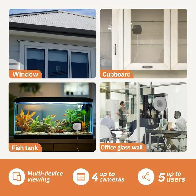Alt view image 6 of 6 - 5MP 3K Window Camera, 2.4GHz & 5GHz WiFi Indoor Security Camera for Home, ChroMax AI Color Night Vision, Person & Motion Detection, 24/7 Recording, Easy & Quick Install