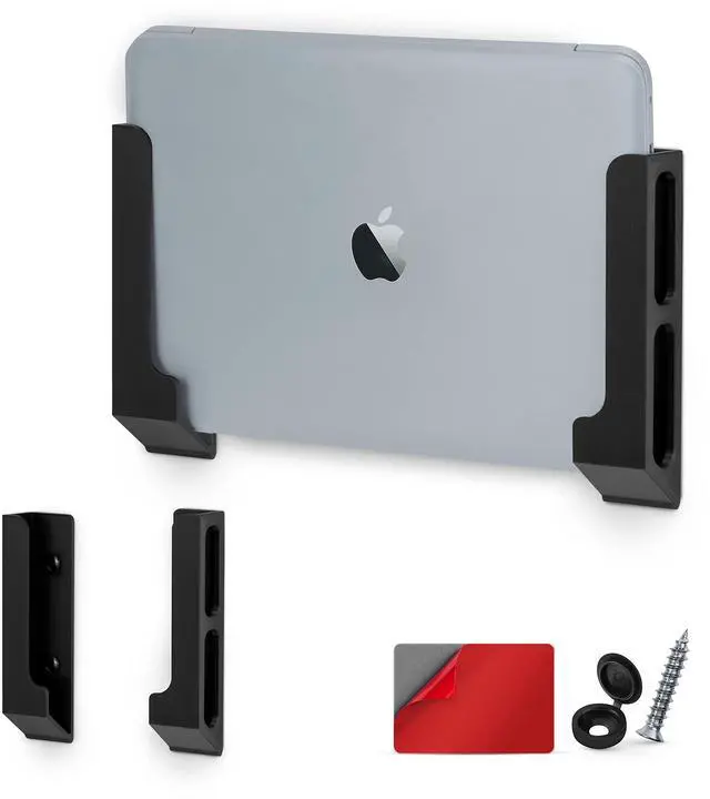 Main image of Wall Mount Laptop Holder with Adhesive & Screw in, 1.2" / 31mm, for Macbooks, Surface, Keyboards, Switch, Tablets & More
