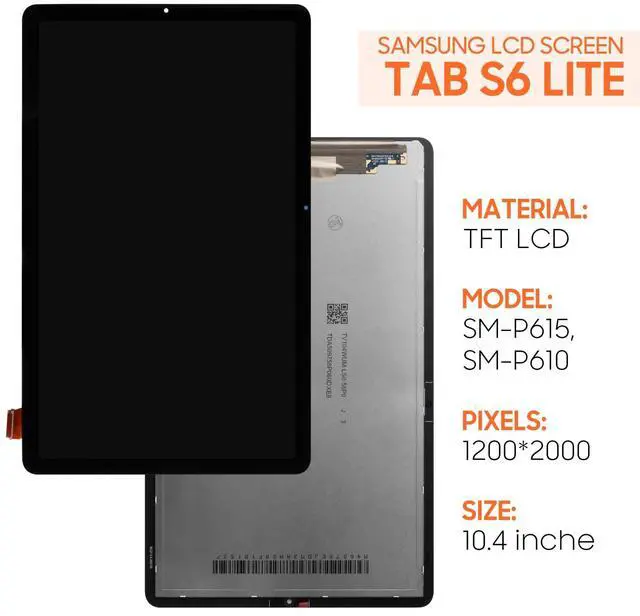 Alt view image 2 of 6 - Screen Replacement for Samsung Galaxy Tab S6 Lite P610 P610N P615 LCD Display Touch Screen Digitizer Full Assembly,with Tools(Black)