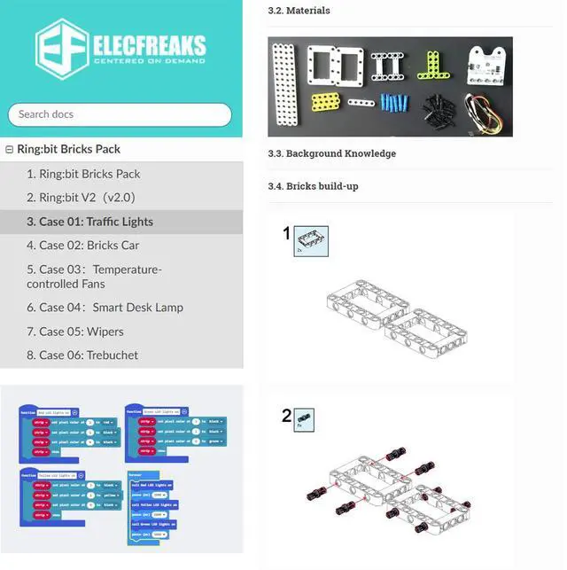 Alt view image 4 of 6 - ELECFREAKS microbit Ring:bit 6-in-1 Starter Kit, Programmable Makecode Coding Learning Kit with 200+ Building Blocks(Without Micro:bit)
