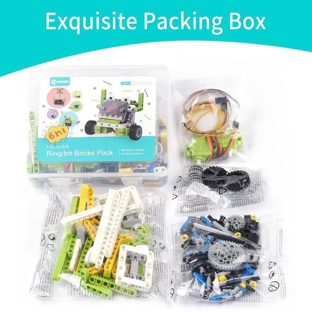 Alt view image 6 of 6 - ELECFREAKS microbit Ring:bit 6-in-1 Starter Kit, Programmable Makecode Coding Learning Kit with 200+ Building Blocks(Without Micro:bit)