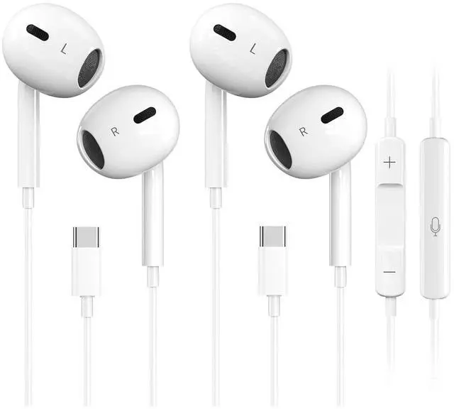 Main image of 2 Packs USB C Wired Headphones for iPhone 17/16/15 Earbuds, Type C Earphones with Mic & Remote Control Noise Cancelling for iPhone 17 16 15 Pro Max Plus, iPad Pro, Galaxy S25/S24 and More