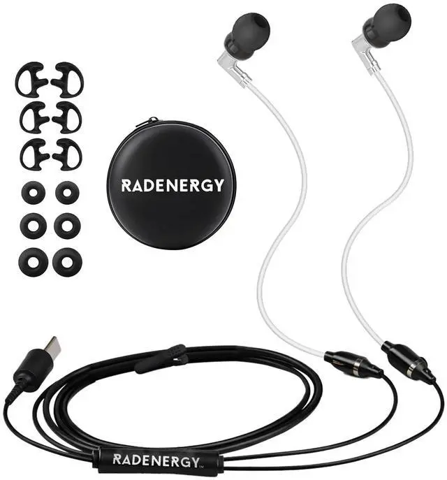 Main image of Airtube Headphones, EMF Free Earbuds, USB-C, 3D Sound | Microphone Volume Control, Zipper Bags, for Work Meetings, Sleep, Gym, High Audio Quality Devices
