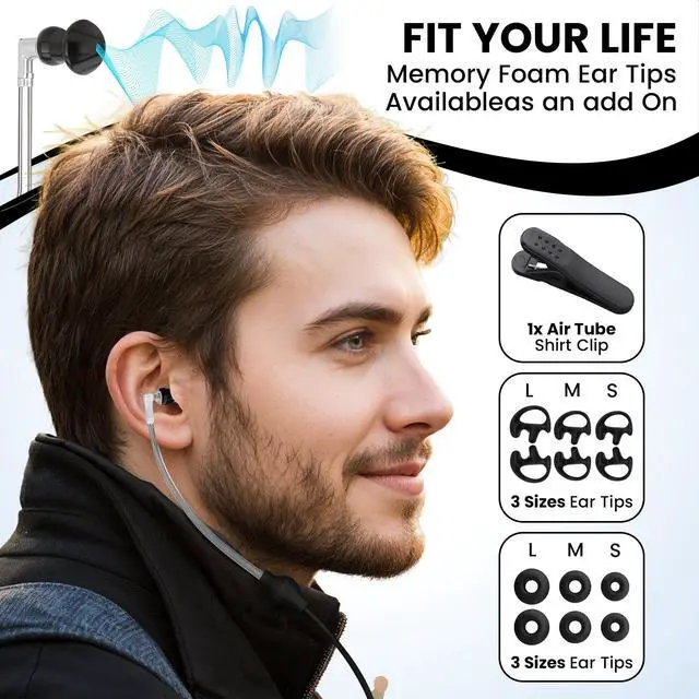 Alt view image 4 of 6 - Airtube Headphones, EMF Free Earbuds, USB-C, 3D Sound | Microphone Volume Control, Zipper Bags, for Work Meetings, Sleep, Gym, High Audio Quality Devices