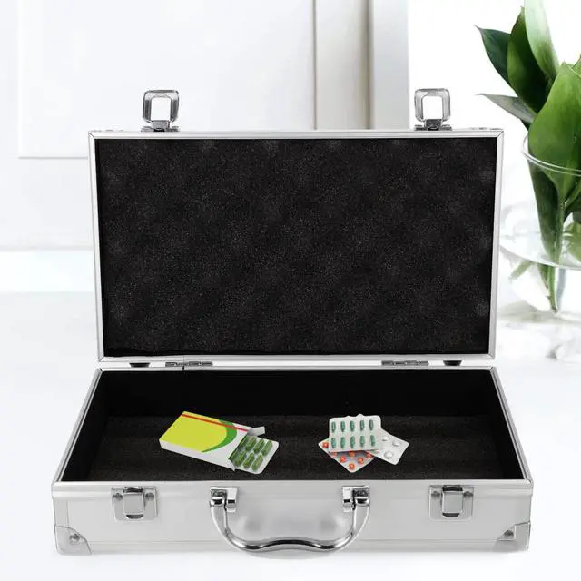 Alt view image 2 of 6 - Aluminum Briefcase Hard Case with DIY Customizable Foam Insert for Test Instruments Cameras Tools Parts and Accessories Equipment Supplies Makeup Tools