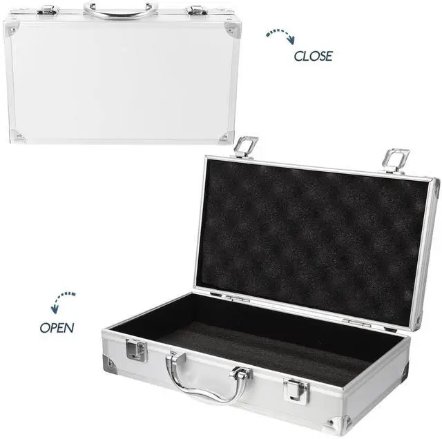 Alt view image 6 of 6 - Aluminum Briefcase Hard Case with DIY Customizable Foam Insert for Test Instruments Cameras Tools Parts and Accessories Equipment Supplies Makeup Tools