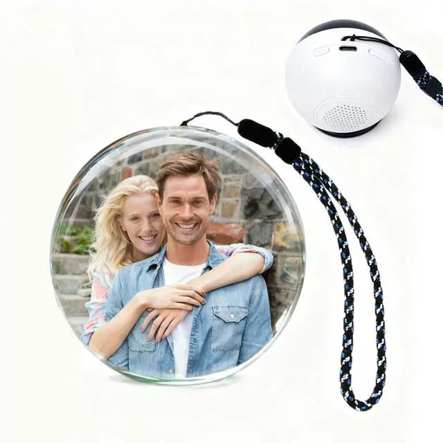 Alt view image 2 of 6 - Memory Orb Video Player 2.7" HD Screen, No App/WiFi (USB Upload), 4GB Digital Frame, Rechargeable Crystal Ball Keepsake for Wedding, Ultrasound, Pet Memorial & Valentine's Gift (White)