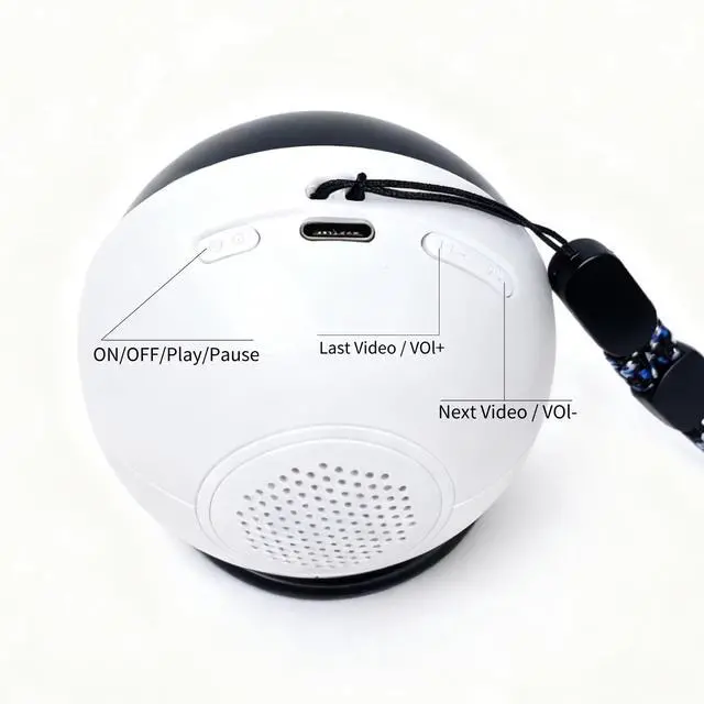 Alt view image 3 of 6 - Memory Orb Video Player 2.7" HD Screen, No App/WiFi (USB Upload), 4GB Digital Frame, Rechargeable Crystal Ball Keepsake for Wedding, Ultrasound, Pet Memorial & Valentine's Gift (White)