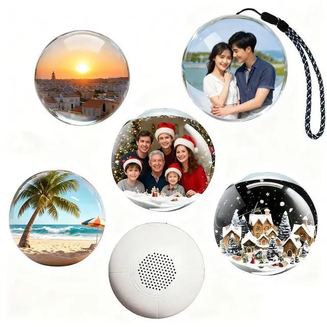 Alt view image 6 of 6 - Memory Orb Video Player 2.7" HD Screen, No App/WiFi (USB Upload), 4GB Digital Frame, Rechargeable Crystal Ball Keepsake for Wedding, Ultrasound, Pet Memorial & Valentine's Gift (White)