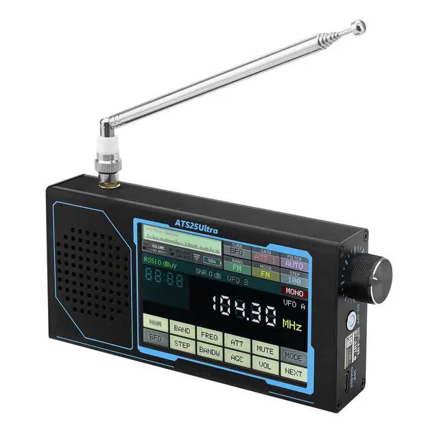 Alt view image 2 of 6 - ATS25 Ultra Portable 4 Touchscreen Audio Receiver with Multi-Mode Playback, USB & AUX Input, Visual Level Display